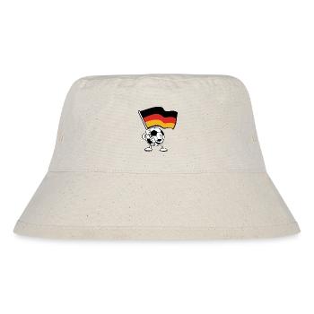 Fußball mit deutscher Fahne - Cartoon - Stanley/Stella recycelter Bucket Hat - Naturweiß - Vorne