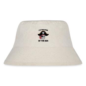 Piraten-Totenkopf mit Augenklappe - Stanley/Stella recycelter Bucket Hat - Naturweiß - Vorne