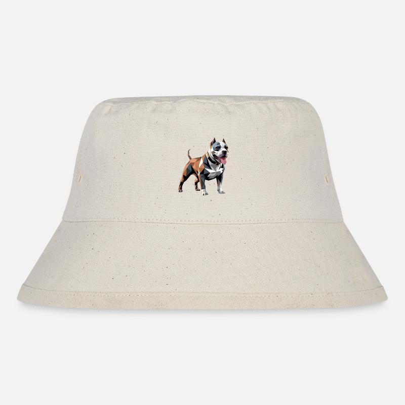 Bulldog - Cooles Low Poly Logo - Stanley/Stella recycelter Bucket Hat - Naturweiß