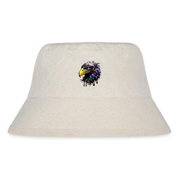 Bunter Adler mit hellen Federn - Stanley/Stella recycelter Bucket Hat - Naturweiß - Vorne