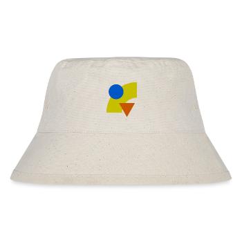 Geometrische Farbkonstellation - Stanley/Stella recycelter Bucket Hat - Naturweiß - Vorne