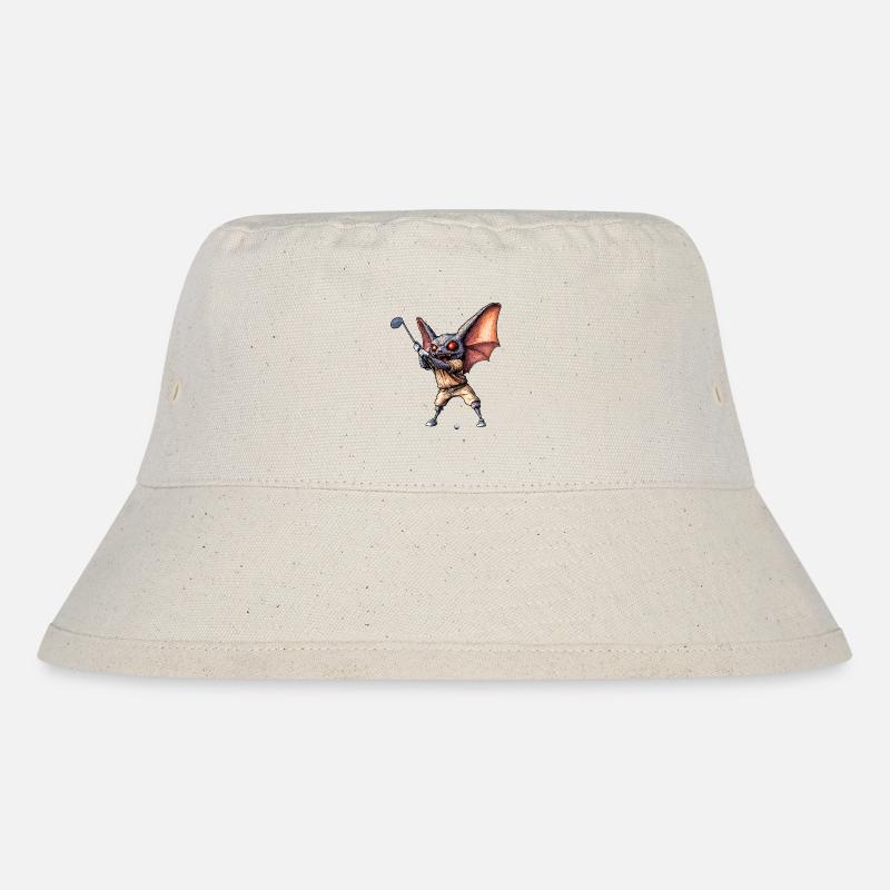 Bats Golf / Golfer Bat - Stanley/Stella Recycled Bucket Hat - natural
