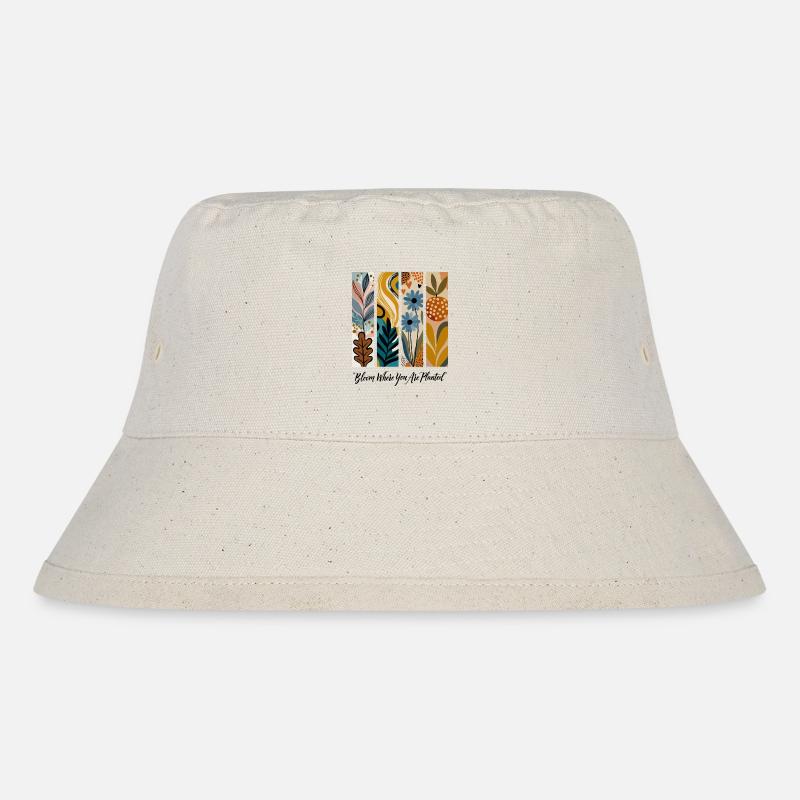Blooming Botanical Panel Collage - Stanley/Stella Recycled Bucket Hat - natural