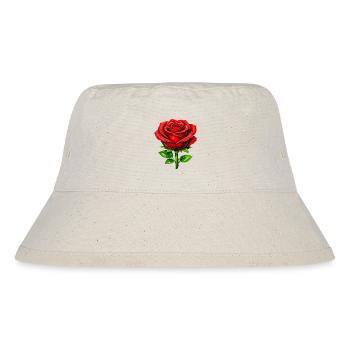 Rote Rosen-Eleganz - Stanley/Stella recycelter Bucket Hat - Naturweiß - Vorne