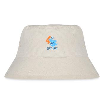 4th Birthday Boy 4 Year Old Shark - Stanley/Stella Recycled Bucket Hat - natural - Front