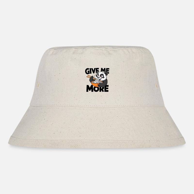 Panda Eating Rice - Stanley/Stella Recycled Bucket Hat - natural