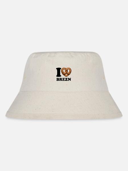 I Love Brezn - Herz - Brezel - Stanley/Stella recycelter Bucket Hat - Naturweiß