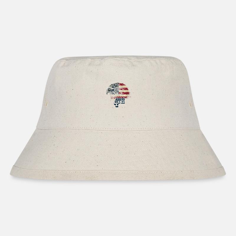 Unabhängigkeitstag am 4. Juli ADLER - Stanley/Stella recycelter Bucket Hat - Naturweiß
