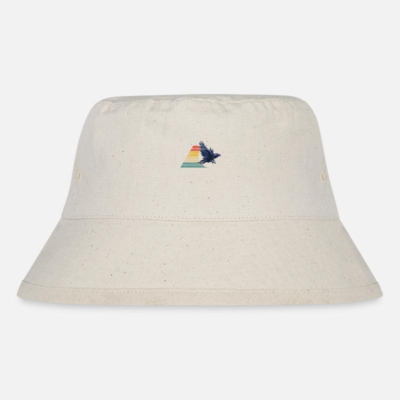 Rabe Krähe Retro Vintage - Stanley/Stella recycelter Bucket Hat - Naturweiß