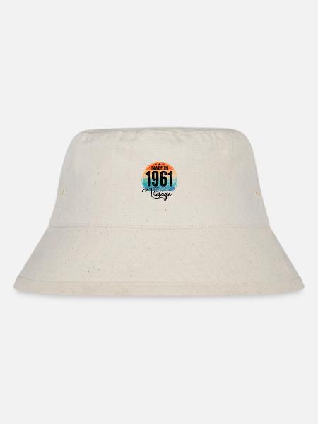 Vintage Made in 1961 Geburtsjahr 1961 Geburtstag - Stanley/Stella recycelter Bucket Hat - Naturweiß