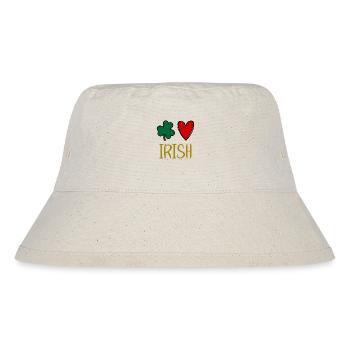 St Patricks Day Accessoires Ireland Shamrock Deko - Stanley/Stella recycelter Bucket Hat - Naturweiß - Vorne