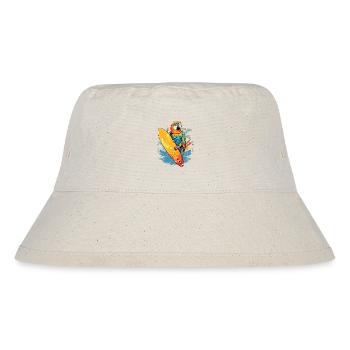 Cool surfing parrot with surfboard - Stanley/Stella Recycled Bucket Hat - natural - Front