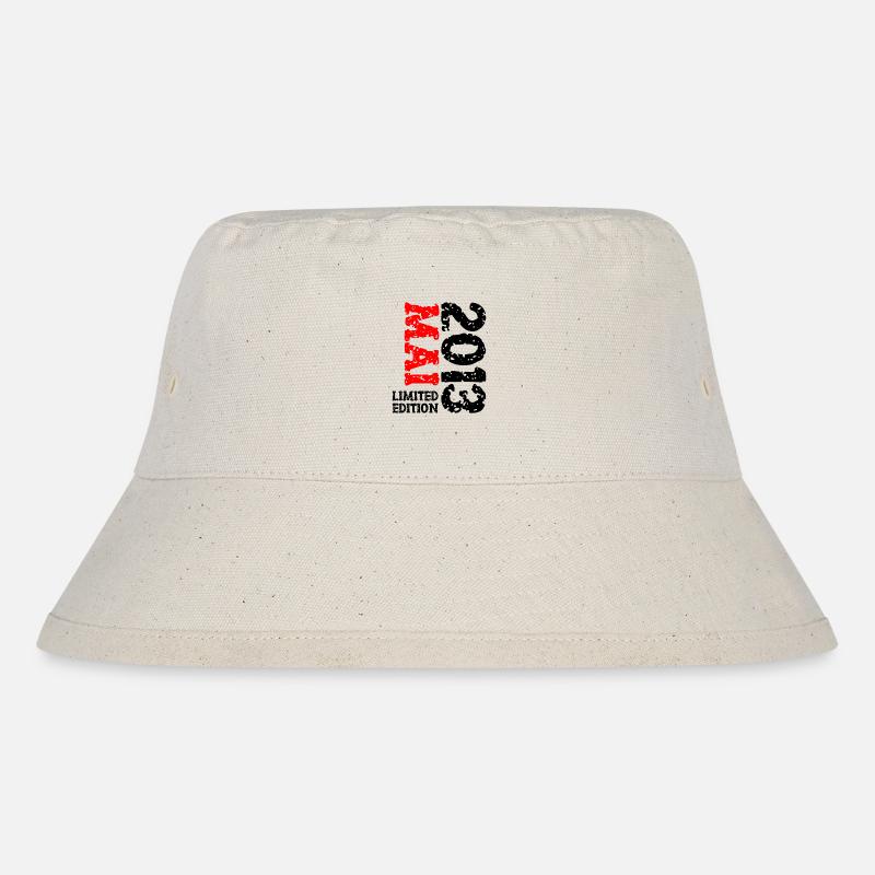 2013 Mai Limited Edition Geburtstag Geschenk - Stanley/Stella recycelter Bucket Hat - Naturweiß