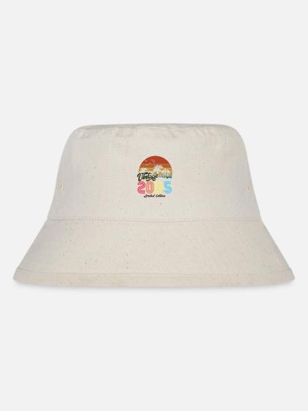 Vintage Unikat 2005 Limitierte Auflage - Stanley/Stella recycelter Bucket Hat - Naturweiß