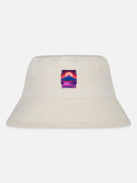 Aesthetic Vaporwave Japan Sight Mount Fuji Volcano - Stanley/Stella Recycled Bucket Hat - natural
