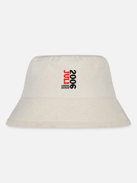 2006 Juli Limited Edition Geburtstag Geschenk - Stanley/Stella recycelter Bucket Hat - Naturweiß