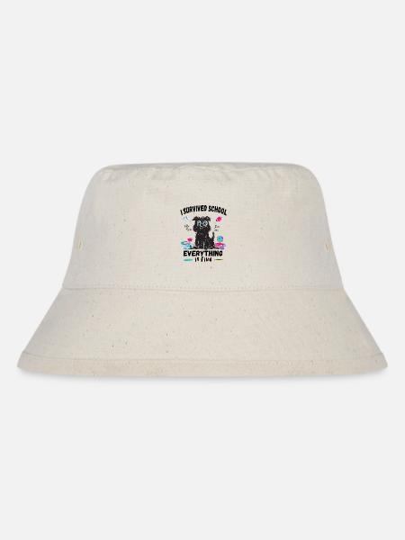 Letzter Schultag, Ich habe die Schule überlebt - Stanley/Stella recycled bucket hat - råhvid