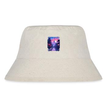 Takayama Village Vaporwave Japan Japanische Alpen - Stanley/Stella recycelter Bucket Hat - Naturweiß - Vorne