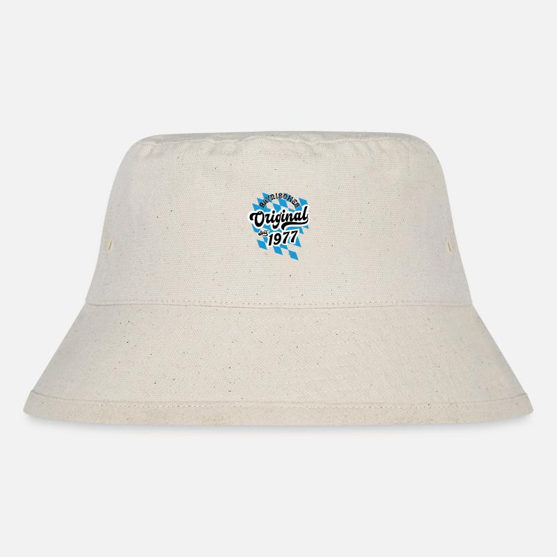 1977 Bayrisches Original seit 1977 Geburtstag - Stanley/Stella recycelter Bucket Hat - Naturweiß