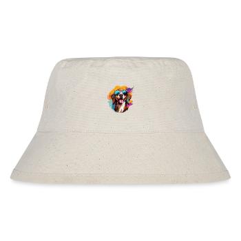 Bunter Beagle mit Sonnenbrille Hundeliebhaber - Stanley/Stella recycelter Bucket Hat - Naturweiß - Vorne