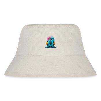 Mehrfarbiges Monster mit Buchstabe U - Stanley/Stella recycelter Bucket Hat - Naturweiß - Vorne