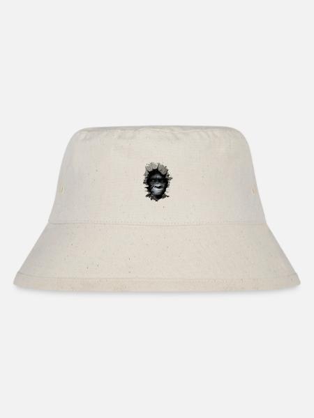 Gorilla im Loch - Stanley/Stella recycelter Bucket Hat - Naturweiß