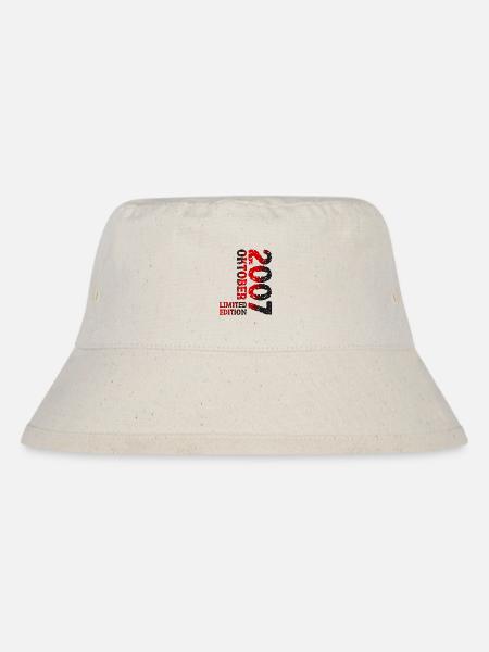 2007 Oktober Limited Edition 16. Geburtstag Deko - Stanley/Stella recycelter Bucket Hat - Naturweiß