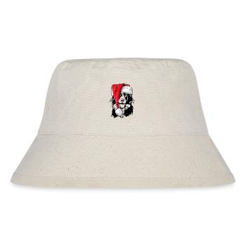 Santa Border Collie Weihnachten Hunde Wilsigns - Stanley/Stella recycelter Bucket Hat - Naturweiß - Vorne
