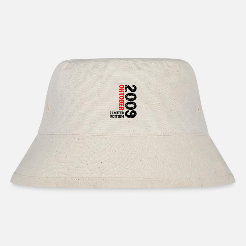 2009 Oktober Limited Edition 14. Geburtstag Deko - Stanley/Stella recycelter Bucket Hat - Naturweiß