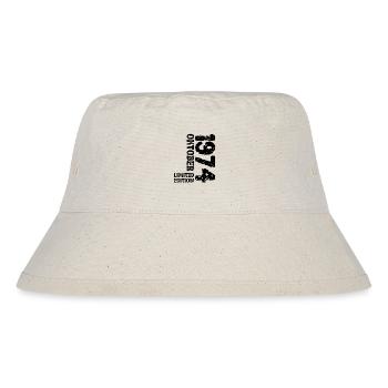 1974 Oktober Limited Edition 49. Geburtstag Deko - Stanley/Stella recycelter Bucket Hat - Naturweiß - Vorne