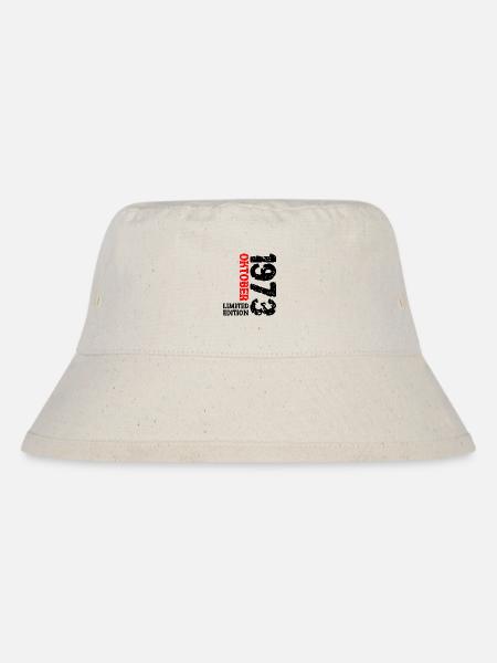 1973 Oktober Limited Edition 50. Geburtstag Deko - Stanley/Stella recycelter Bucket Hat - Naturweiß