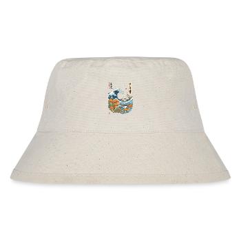 Japanische Welle Vintage Pilze Ukiyo-E Design - Stanley/Stella recycelter Bucket Hat - Naturweiß - Vorne