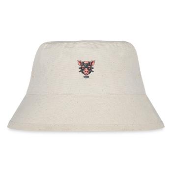 Leder Maske Schwein, Oink Oink - Stanley/Stella recycelter Bucket Hat - Naturweiß - Vorne