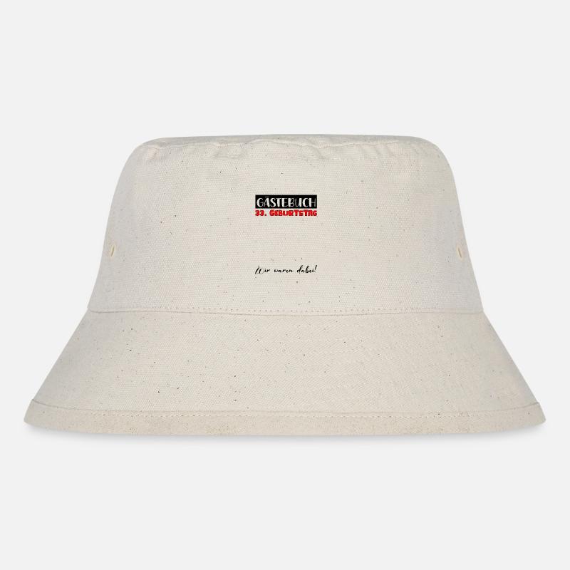 33 Geburtstag Geschenk Damen Deko Herren Gästebuch - Stanley/Stella recycelter Bucket Hat - Naturweiß