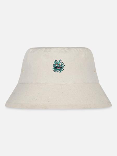 Lustiger verrückter Cartoon-Virus - Stanley/Stella recycelter Bucket Hat - Naturweiß