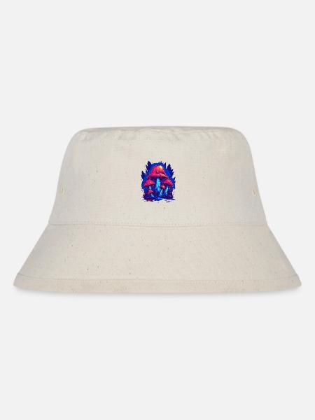 Seltsamer blau-pinker Pilzwald der Pilze - Stanley/Stella recycelter Bucket Hat - Naturweiß