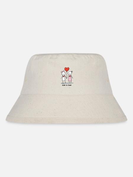 Strichmännchen Lesbisches Liebespaar Liebe - Stanley/Stella recycelter Bucket Hat - Naturweiß