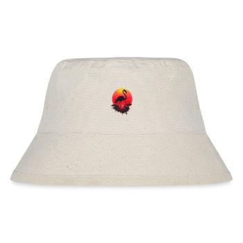 Tropical Sunset with Flamingo - Stanley/Stella Recycled Bucket Hat - natural - Front