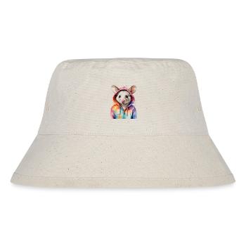 Opossum Hoodie Colorful Animal Design Print - Stanley/Stella Recycled Bucket Hat - natural - Front