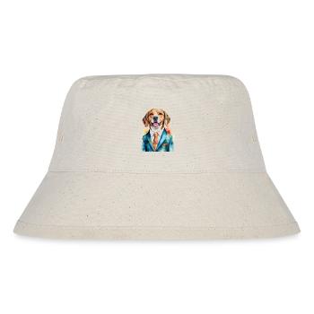 Beagle Anzug Hund Bunt Lustig Tier Design Print - Stanley/Stella recycelter Bucket Hat - Naturweiß - Vorne