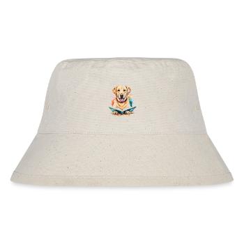 Labrador Retriever Lesen Buch Hund Design Print - Stanley/Stella recycelter Bucket Hat - Naturweiß - Vorne
