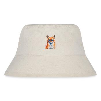 Fuchs Sonnenbrille Bunt Tier Design Print - Stanley/Stella recycelter Bucket Hat - Naturweiß - Vorne