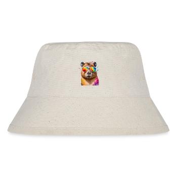 Capybara Sonnenbrille Capy Bunt Tier Design Print - Stanley/Stella recycelter Bucket Hat - Naturweiß - Vorne