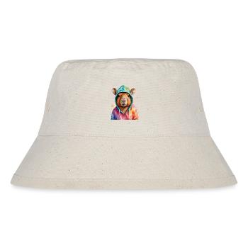 Capybara Hoodie Capy Colorful Animal Design Print - Stanley/Stella Recycled Bucket Hat - natural - Front