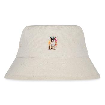 Pug Sunglasses Dog Colorful Funny Design Print - Stanley/Stella Recycled Bucket Hat - natural - Front