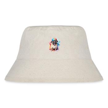 Carlin Snapback Cap Chien Coloré Drôle Design Imprimer - Bob recyclé Stanley/Stella - blanc naturel - Devant