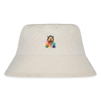 Capybara Hoodie Capy Colorful Animal Design Print - Stanley/Stella Recycled Bucket Hat - natural - Front
