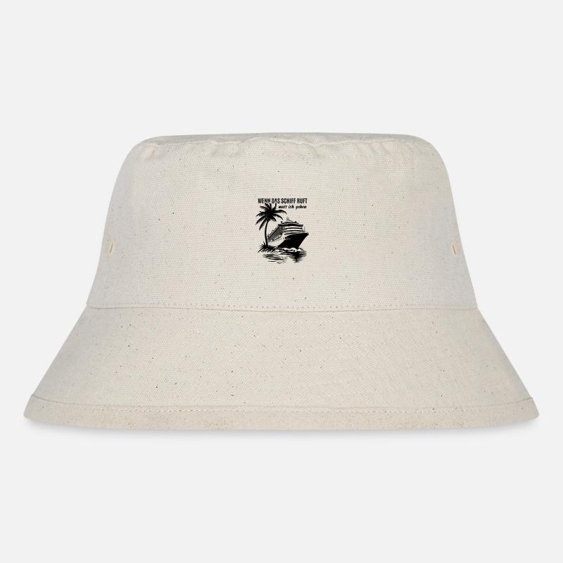 Wenn das Schiff ruft muss ich gehen - Kreuzfahrt - Stanley/Stella recycelter Bucket Hat - Naturweiß