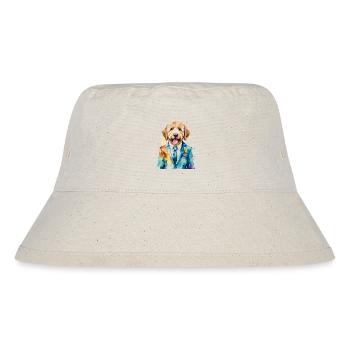 Goldendoodle Suit Dog Animal Design Print - Stanley/Stella Recycled Bucket Hat - natural - Front