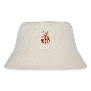 Fuchs Anzug Bunt Tier Design Print - Stanley/Stella recycelter Bucket Hat - Naturweiß - Vorne